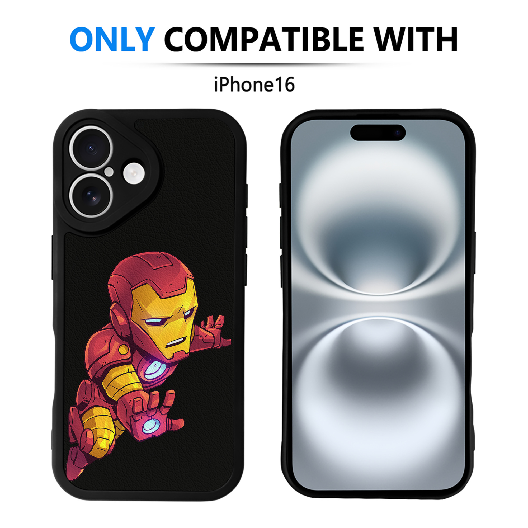 （画像用） アベンジャーズ The Avengers 【iPhone 16シリーズ対応】シリコンスマホケース（レザー調） 材質：シリコン